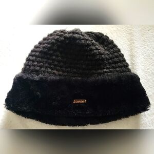 Calvin Klein Faux Fur Black Beanie Style Hat